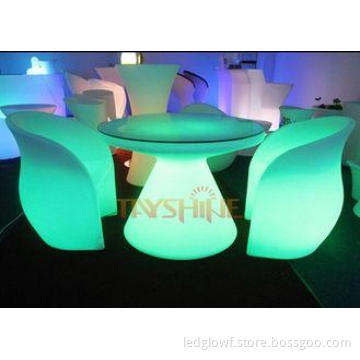 Durable PE LED Glow Furniture , Led Bar Chairs and Tables W